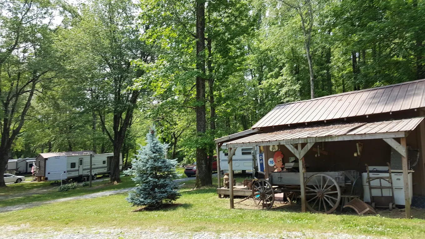 Wagon and building